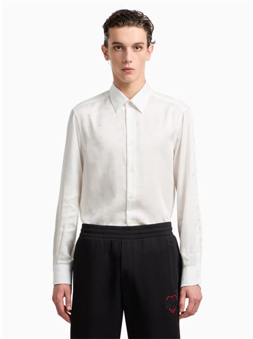 Lyocell jacquard shirt with all-over eagles Emporio Armani | EM001537 AF15074.F0140